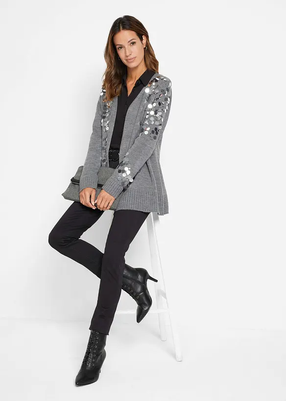 Gilet en maille avec sequins, bonprix