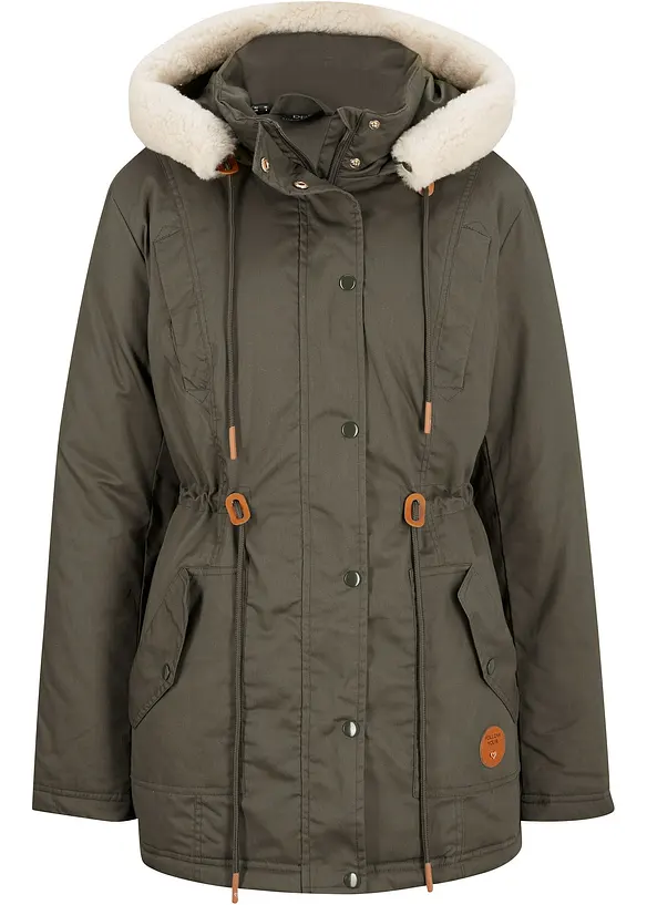 Parka rembourrée avec bordure sherpa, bonprix