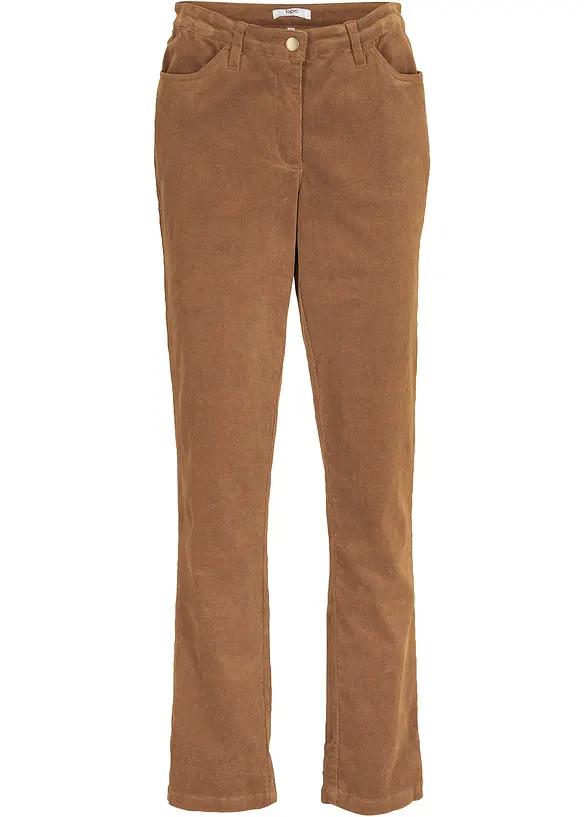 Pantalon droit en velours côtelé extensible, bonprix
