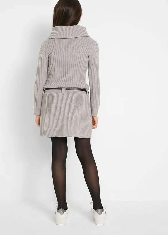 Robe en maille avec ceinture (ens. 2 pces), bonprix