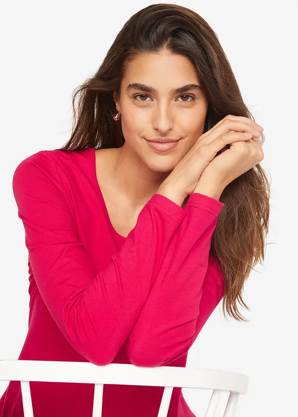 Lot de 2 T-shirts manches longues, bonprix