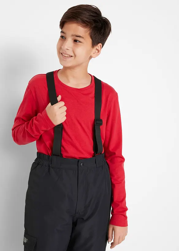 Pantalon cargo de ski imperméable à bretelles et doublure chaude, bonprix