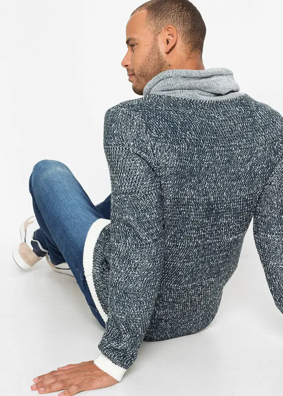 Pull à col châle et détails contrastants, bonprix