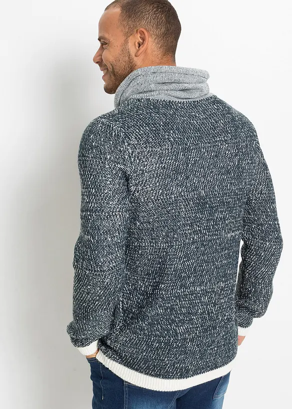 Pull à col châle et détails contrastants, bonprix