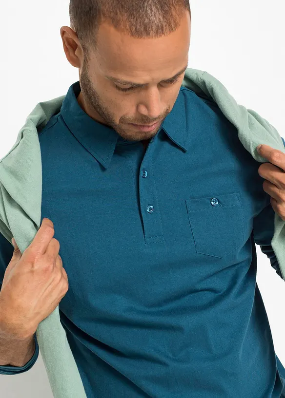 Lot de 2 polos à manches longues, bonprix