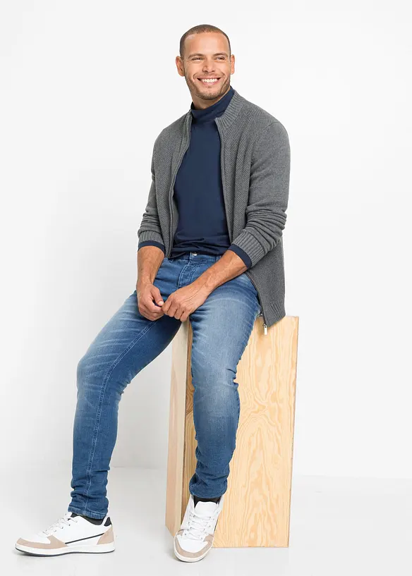 Gilet en fine maille 100% coton, bonprix