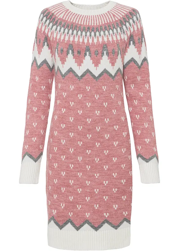 Robe en maille à motif norvégien, bonprix