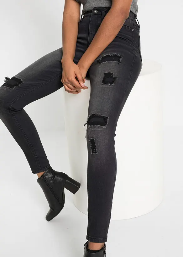 Jean Skinny avec effets d&eacute;chir&eacute;s, RAINBOW