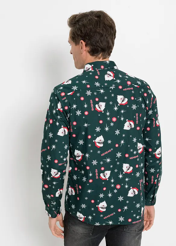 Chemise slim avec imprimé de Noël, 100% coton, bonprix