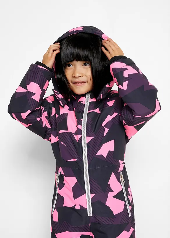 Combinaison de ski chaudement doubl&eacute;e &agrave; capuche amovible, bonprix