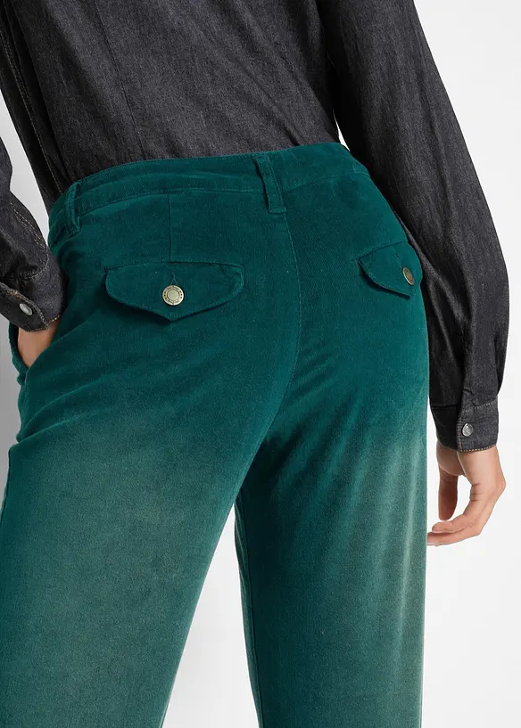 Pantalon large en velours côtelé extensible, bonprix
