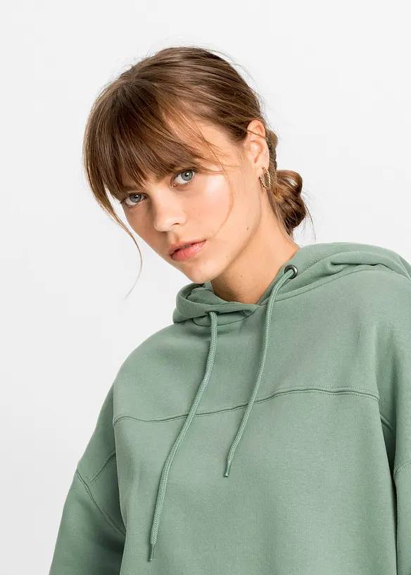 Sweat à capuche oversize en coton mélangé doux, bonprix