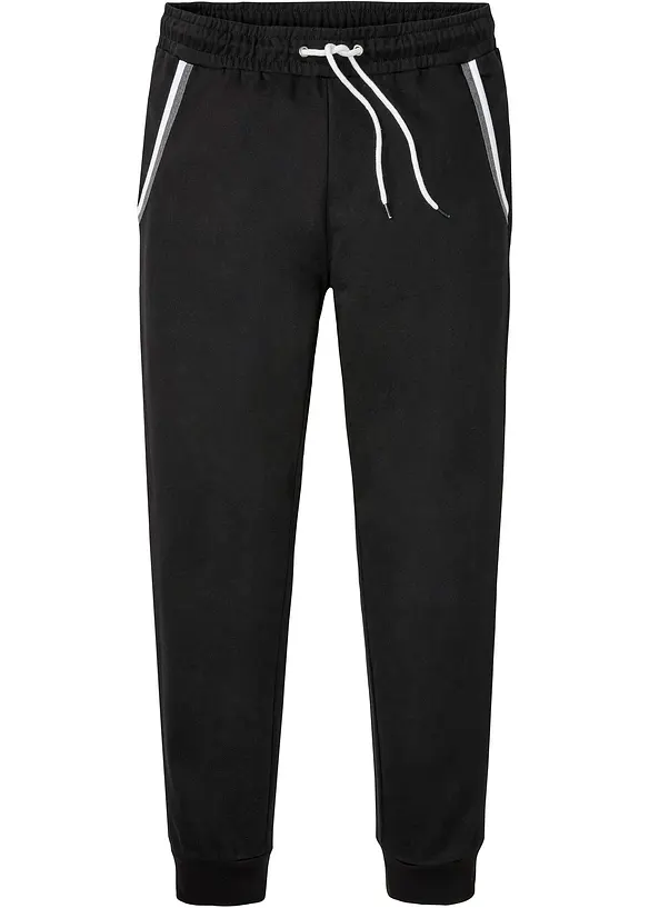 Pantalon de jogging à détails contrastants, 100% coton, bonprix