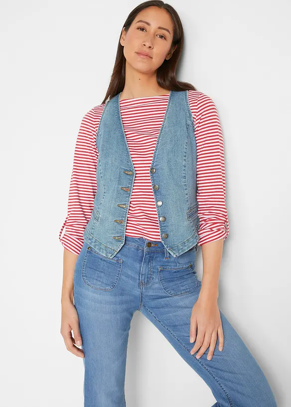 Gilet sans manches en jean extensible, bonprix