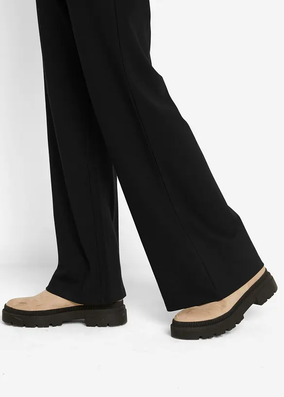 Pantalon large à taille élastiquée, viscose majoritaire, bonprix
