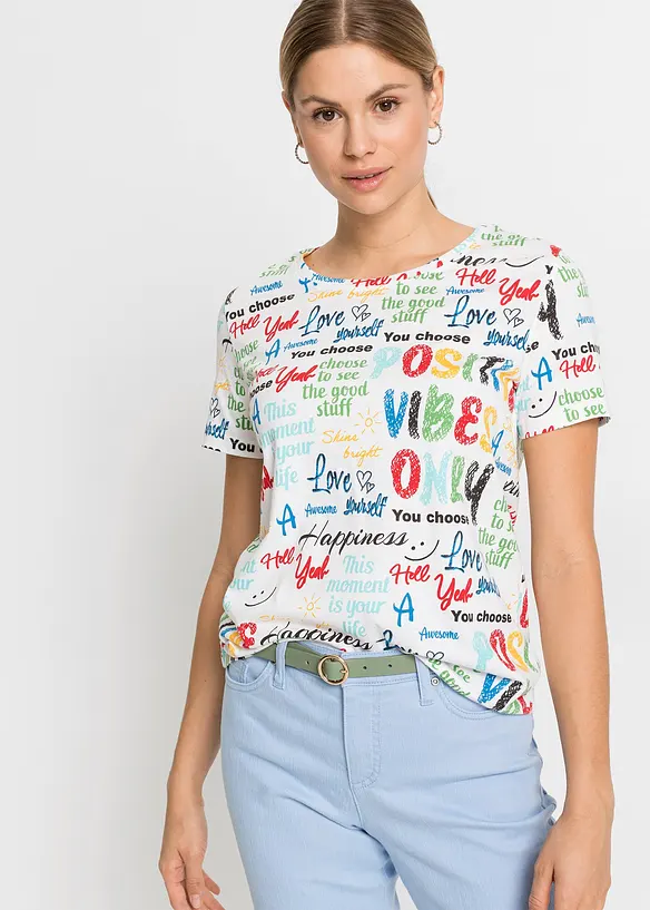 T-shirt doux en viscose m&eacute;lang&eacute;e, bonprix