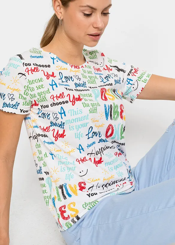 T-shirt doux en viscose m&eacute;lang&eacute;e, bonprix