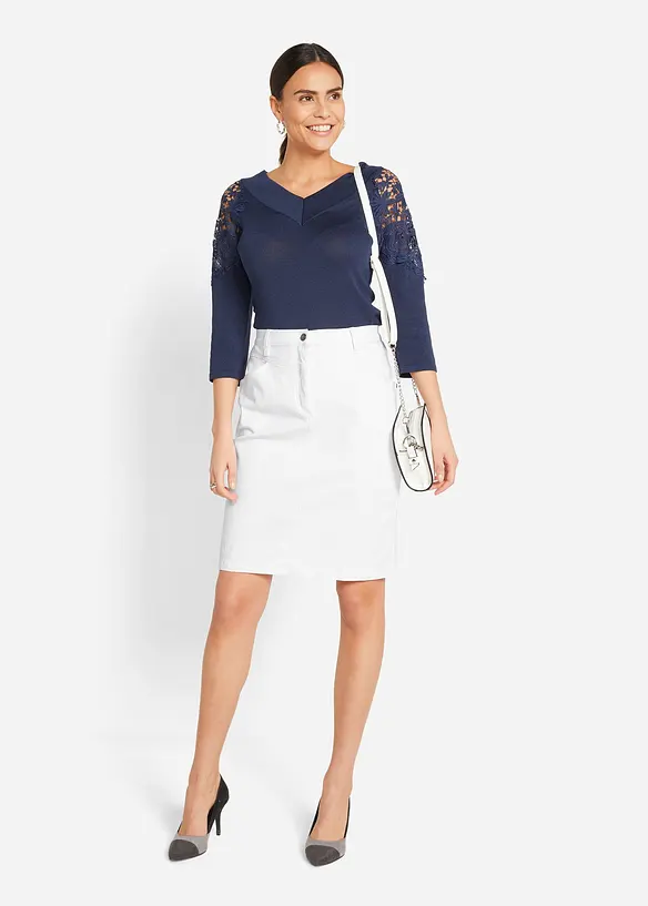 Jupe en jean extensible, bonprix