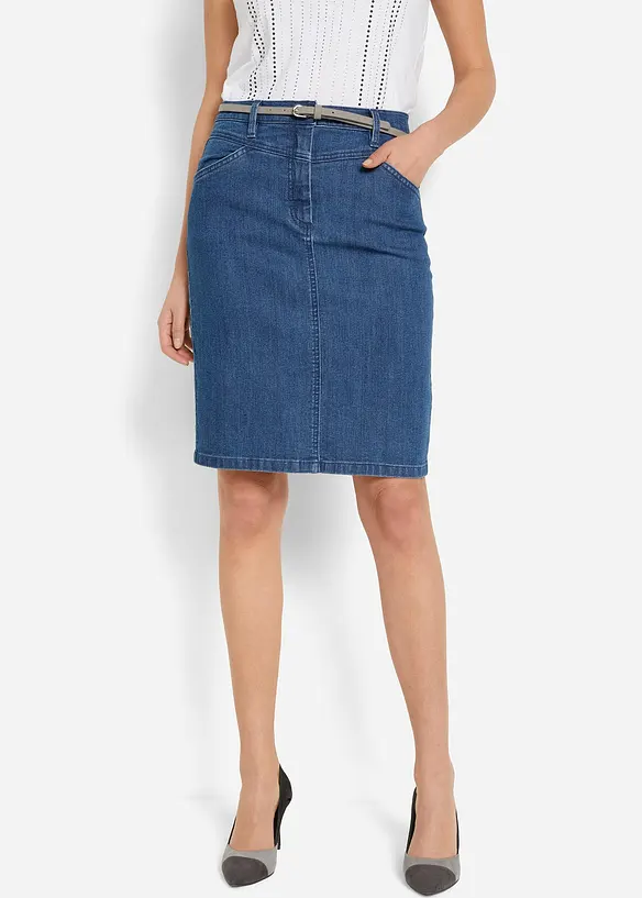 Jupe en jean extensible, bonprix
