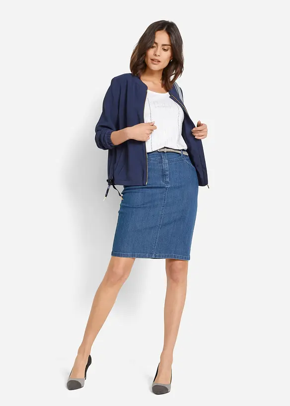 Jupe en jean extensible, bonprix