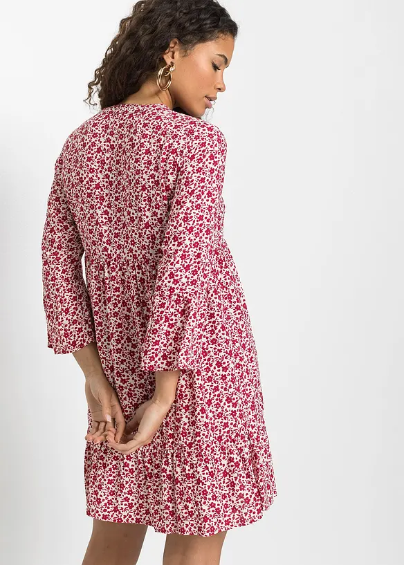 Robe courte à volants en viscose, bonprix