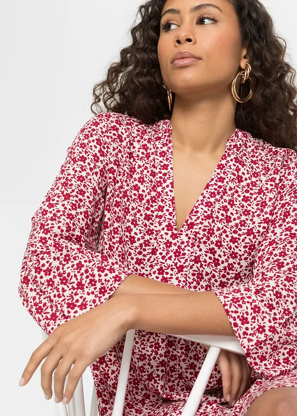 Robe courte à volants en viscose, bonprix