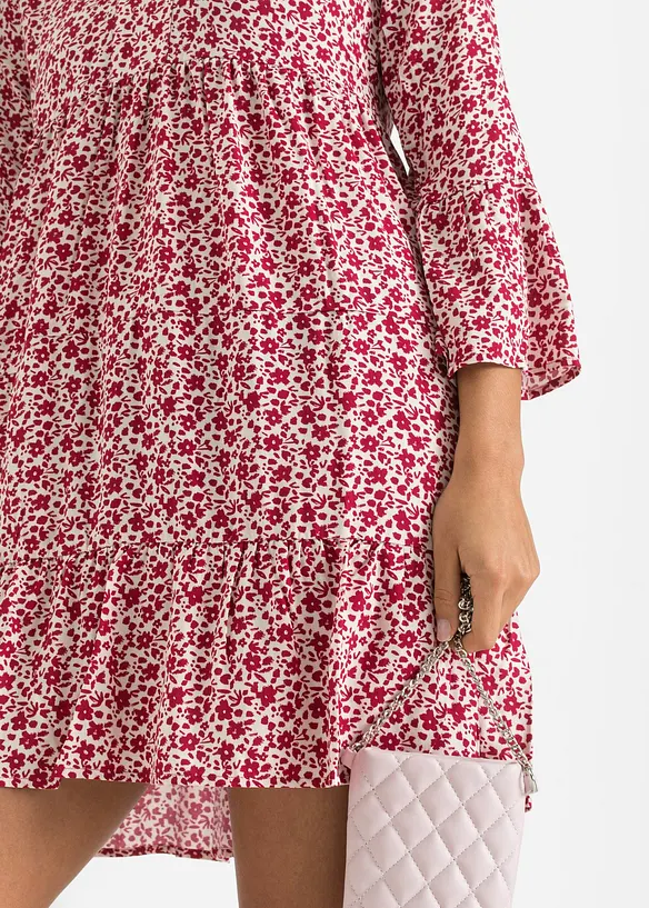 Robe courte à volants en viscose, bonprix