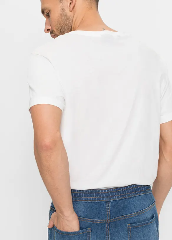 Jean jogger droit et léger à taille élastiquée, Regular, bonprix