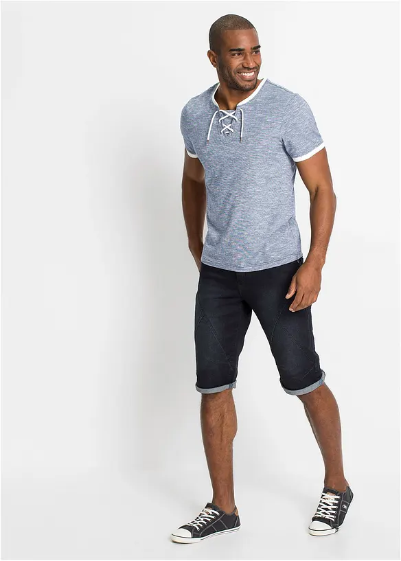 T-shirt en coton avec laçage, bonprix