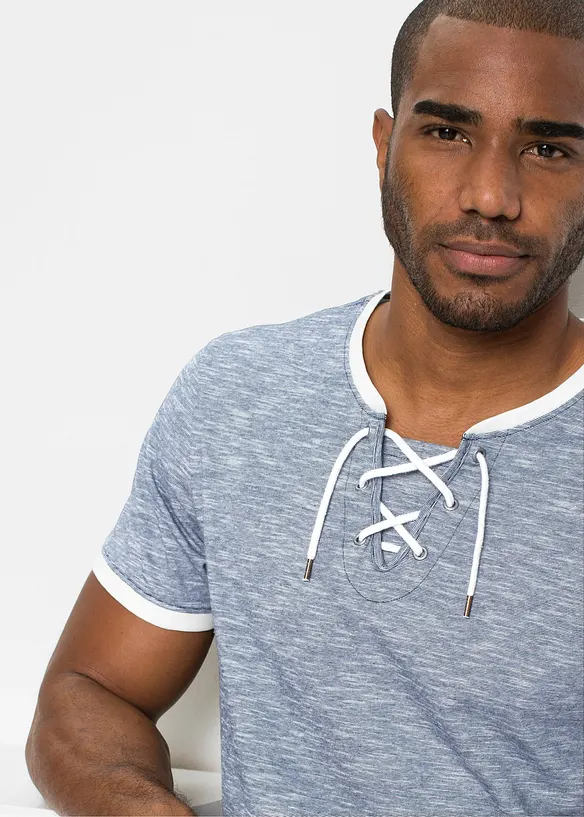 T-shirt en coton avec laçage, bonprix