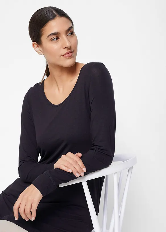 T-shirt viscose long, manches longues, bonprix