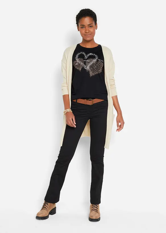 T-shirt coton à imprimé cœur, bonprix