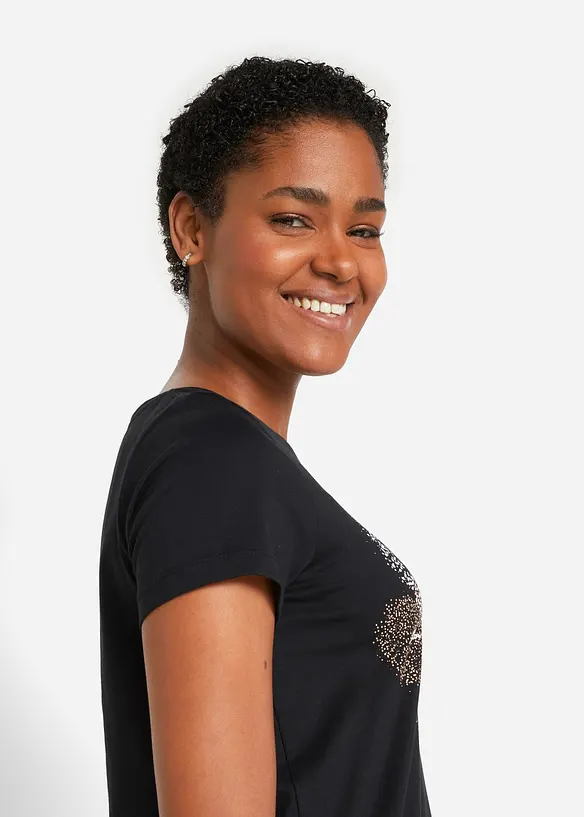 T-shirt coton à imprimé cœur, bonprix