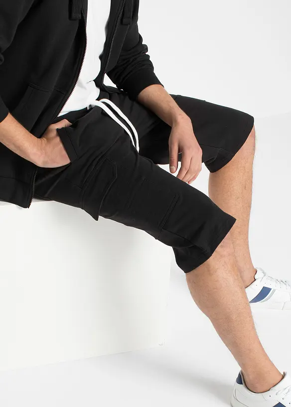 Bermuda cargo en sweat 100% coton, bonprix