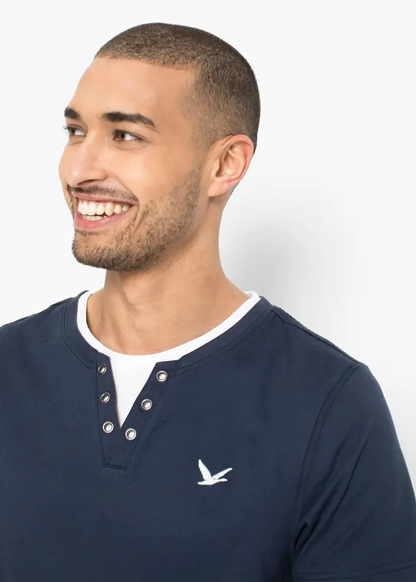 Lot de 2 T-shirts 2 en 1, bonprix