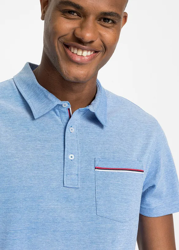 Lot de 2 polos en maille piquée, 100% coton, bonprix