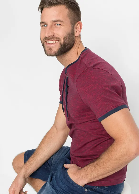 T-shirt en coton avec laçage, bonprix