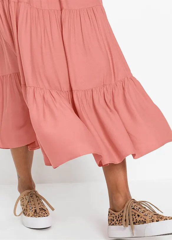 Jupe midi en viscose, effet froissé, bonprix