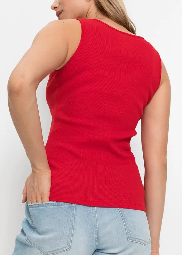 Top côtelé à encolure zippée, bonprix