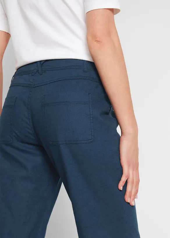 Pantalon 3/4 en lin et coton, bonprix