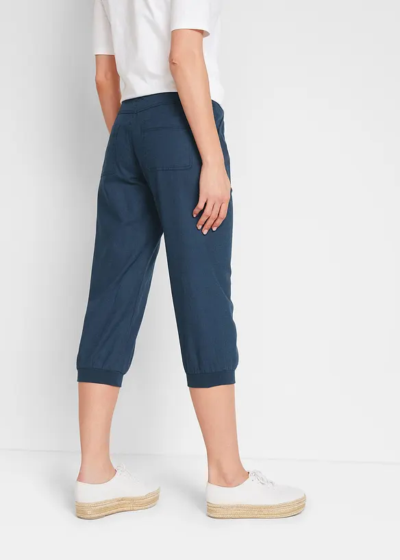 Pantalon 3/4 en lin et coton, bonprix