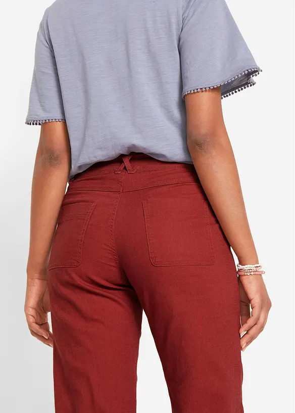 Pantalon 3/4 en lin et coton, bonprix