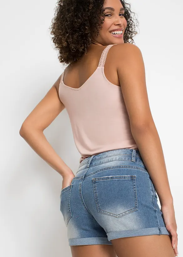 Short en jean taille mi-haute, bonprix