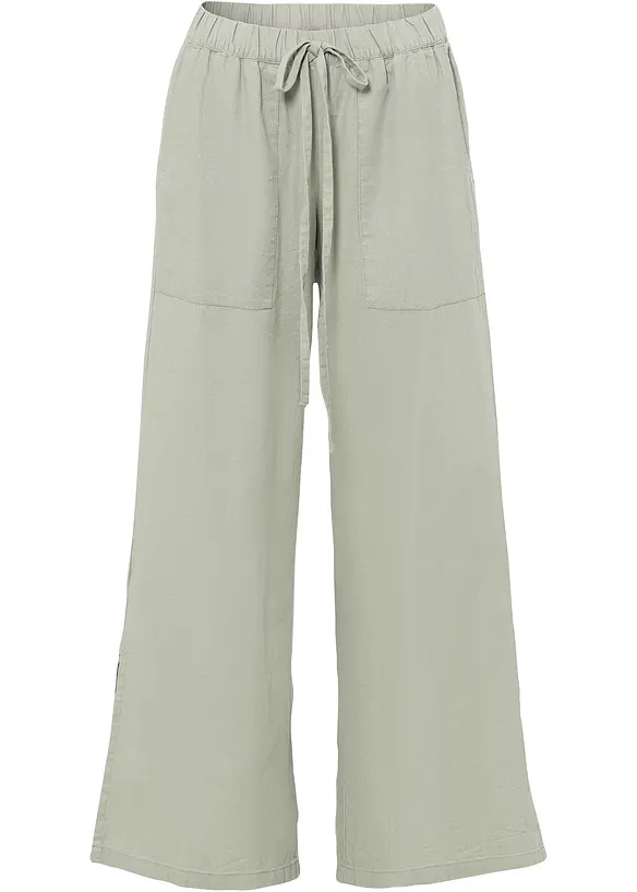 Pantalon large en lin mélangé, bonprix