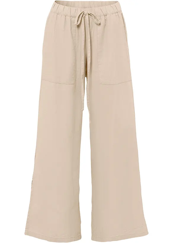 Pantalon large en lin mélangé, bonprix