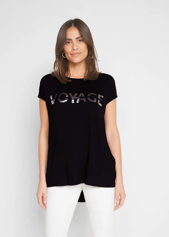 T-shirt long en viscose extensible, bonprix