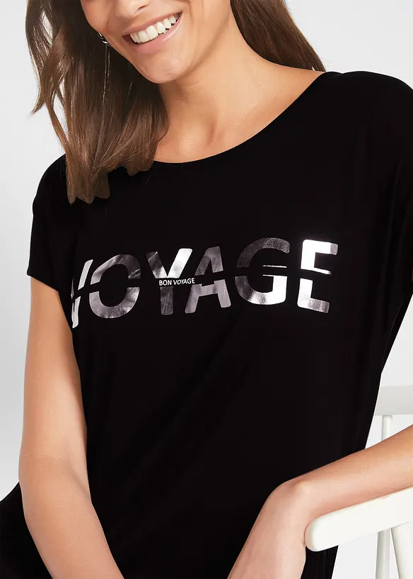 T-shirt long en viscose extensible, bonprix