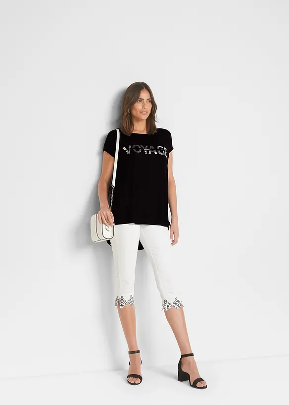 T-shirt long en viscose extensible, bonprix