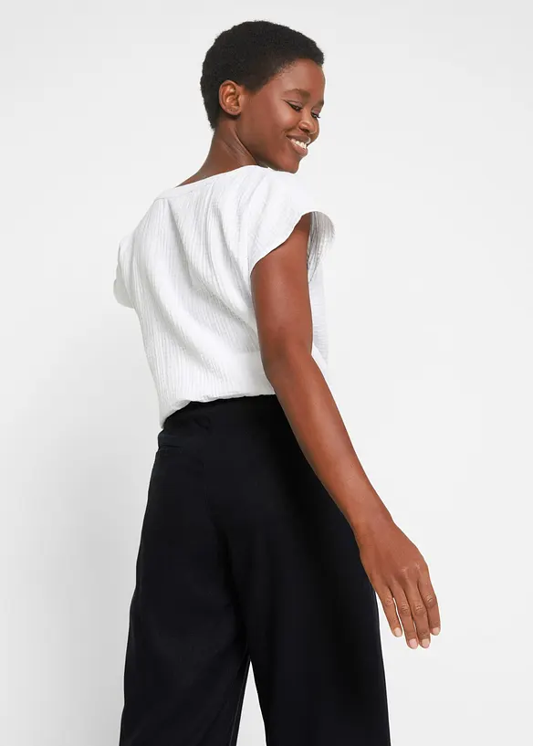 Pantalon palazzo en lin mélangé, coupe très large, bonprix