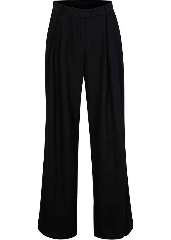 Pantalon palazzo en lin mélangé, coupe très large, bonprix